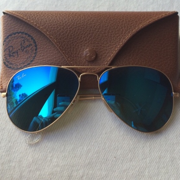 Ray Ban Accessories Rayban Polarized Gold Rimmed Blue Lens Aviators Poshmark